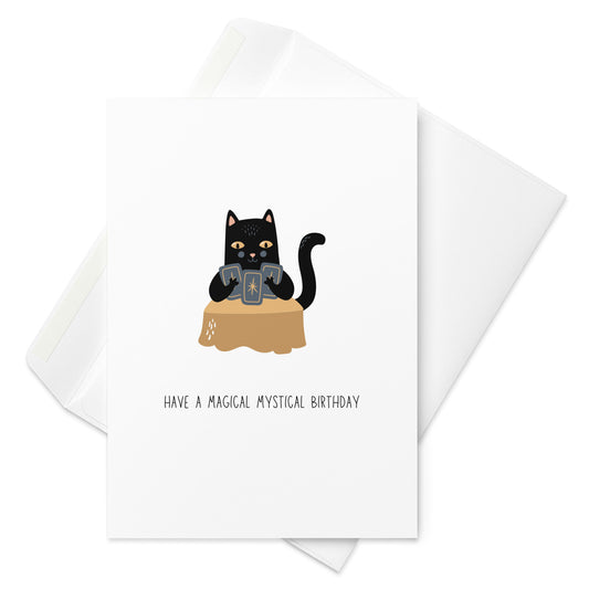 Magische Katzen-Tarot-Geburtstagskarte. Handgefertigt. Vom Mond