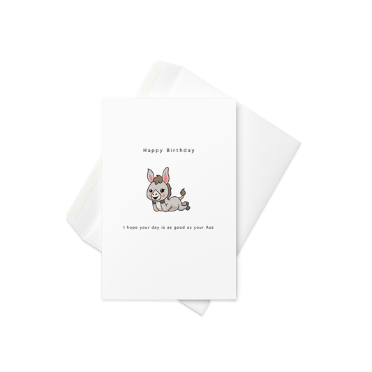 Nice Ass Birthday card. Donkey birthday card. By The Moon - By The Moon
