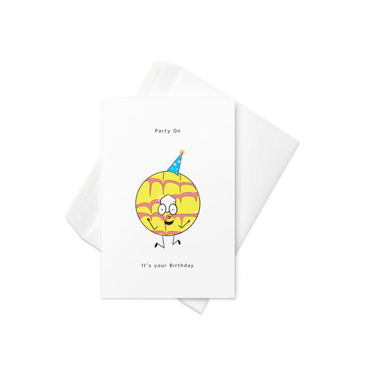 Party On - Happy Birthday, Birthday card, Biscuit lover card, blank inside - By The Moon