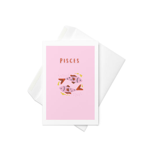 Pisces Star sign greeting card. Greeting card, Blank inside. - By The Moon