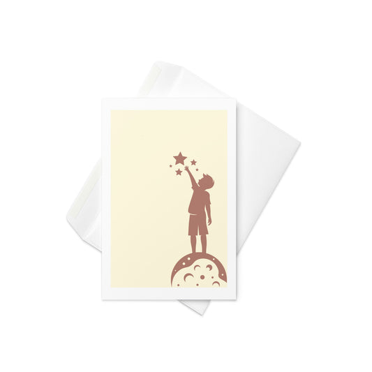 Reach for the stars, no text, blank inside greeting card - By The Moon