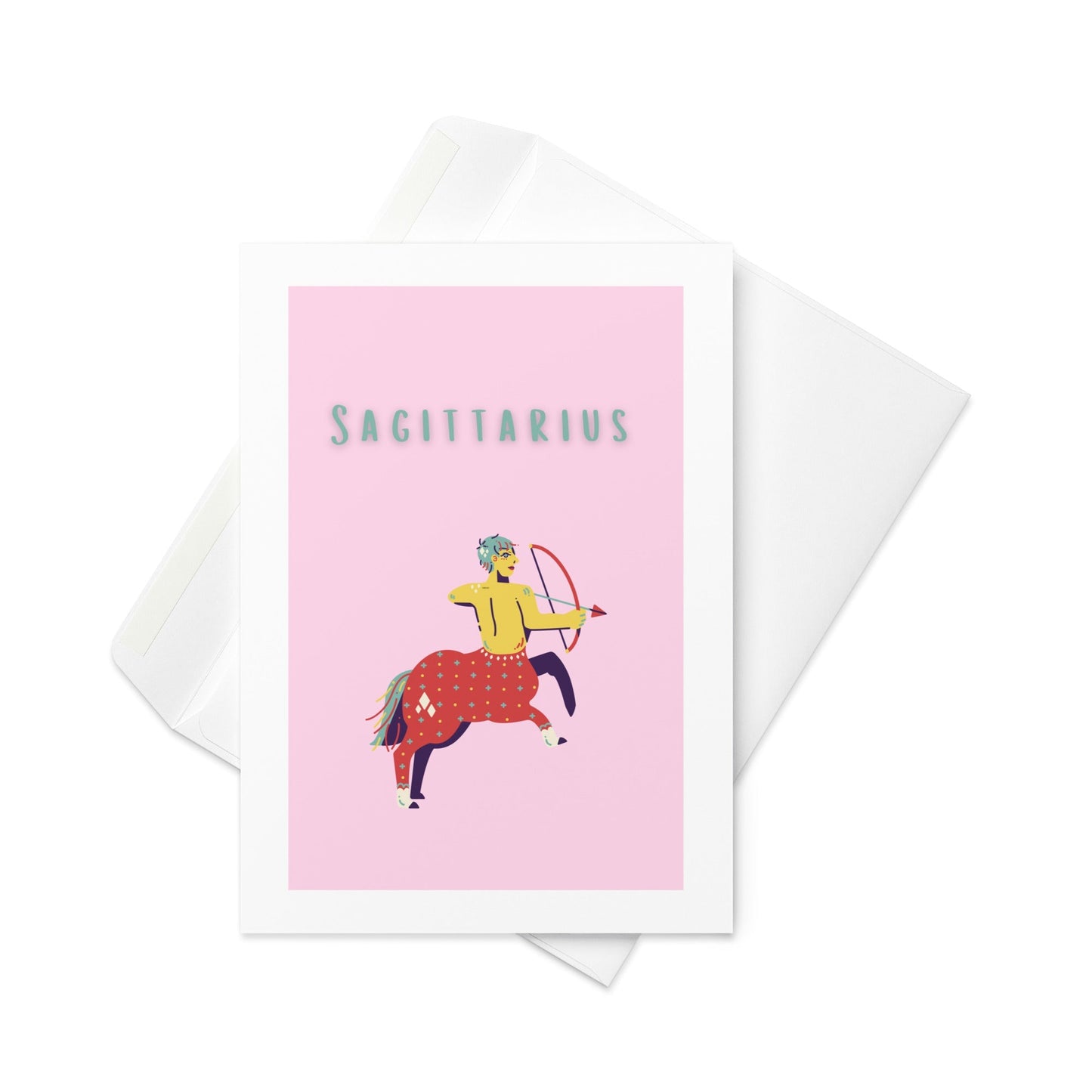Sagittarius Star Sign Card - Greeting Card, Blank inside - By The Moon