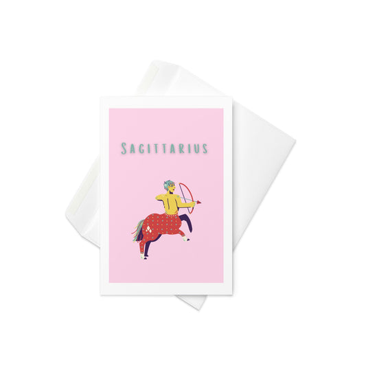 Sagittarius Star Sign Card - Greeting Card, Blank inside - By The Moon