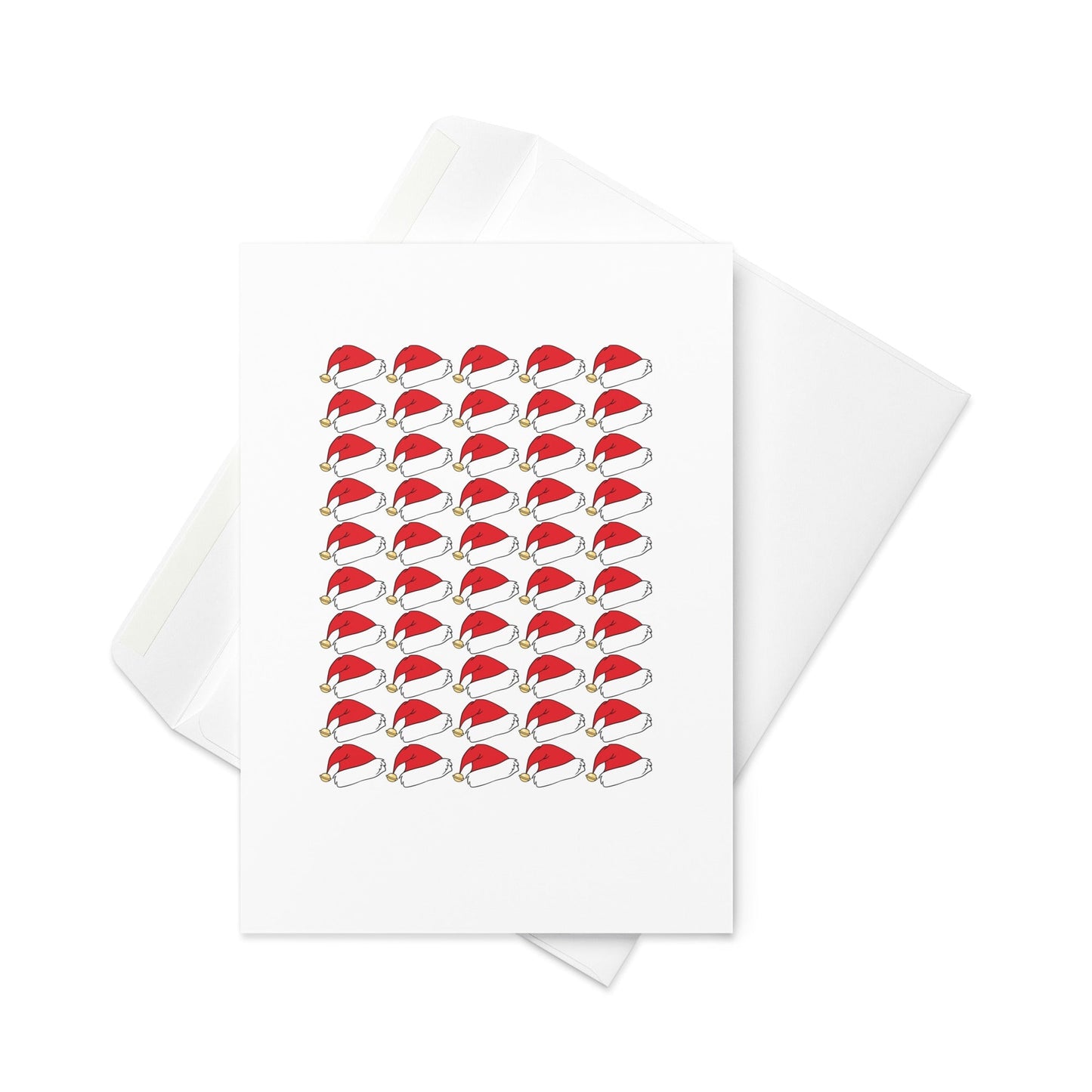Santa Hat Grid - Christmas Card - Blank inside - By The Moon