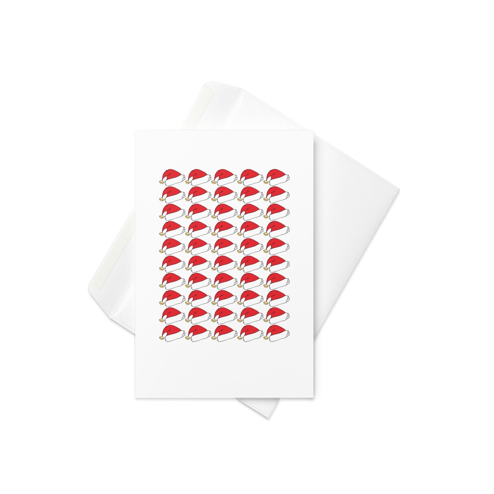Santa Hat Grid - Christmas Card - Blank inside - By The Moon