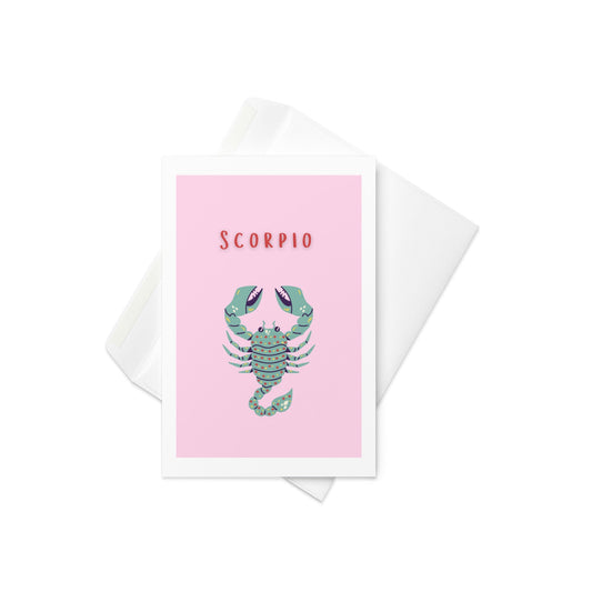 Scorpio Star Sign Card - Greeting Card, Blank inside - By The Moon