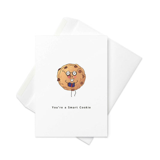 Smart Cookie Greeting Card – Funny Congrats or Encouragement Card (Blank Inside) - By The Moon