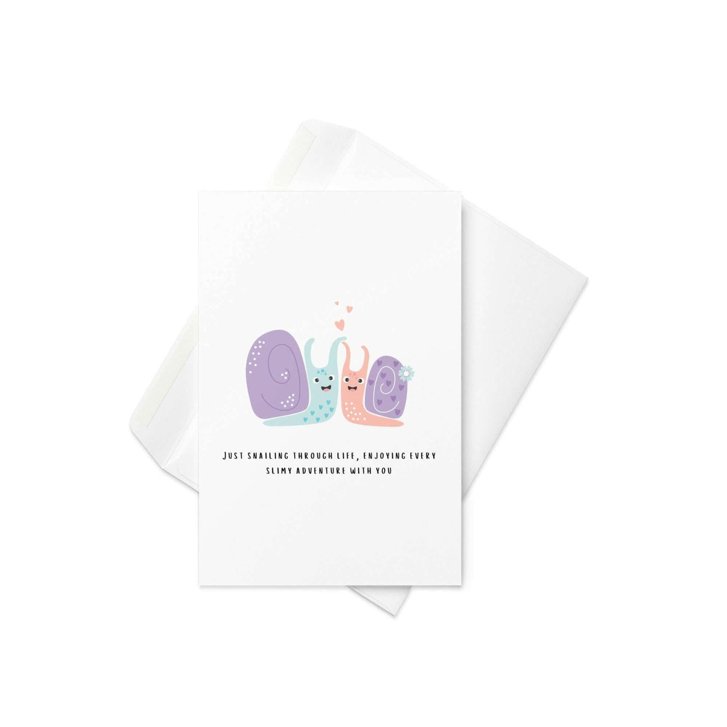 Snailing through life with you - greeting card - blank inside - By The Moon
